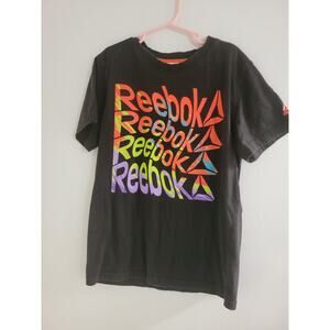 Reebok Boys Black Short Sleeve Graphic Tee Boys Size L 10/12
